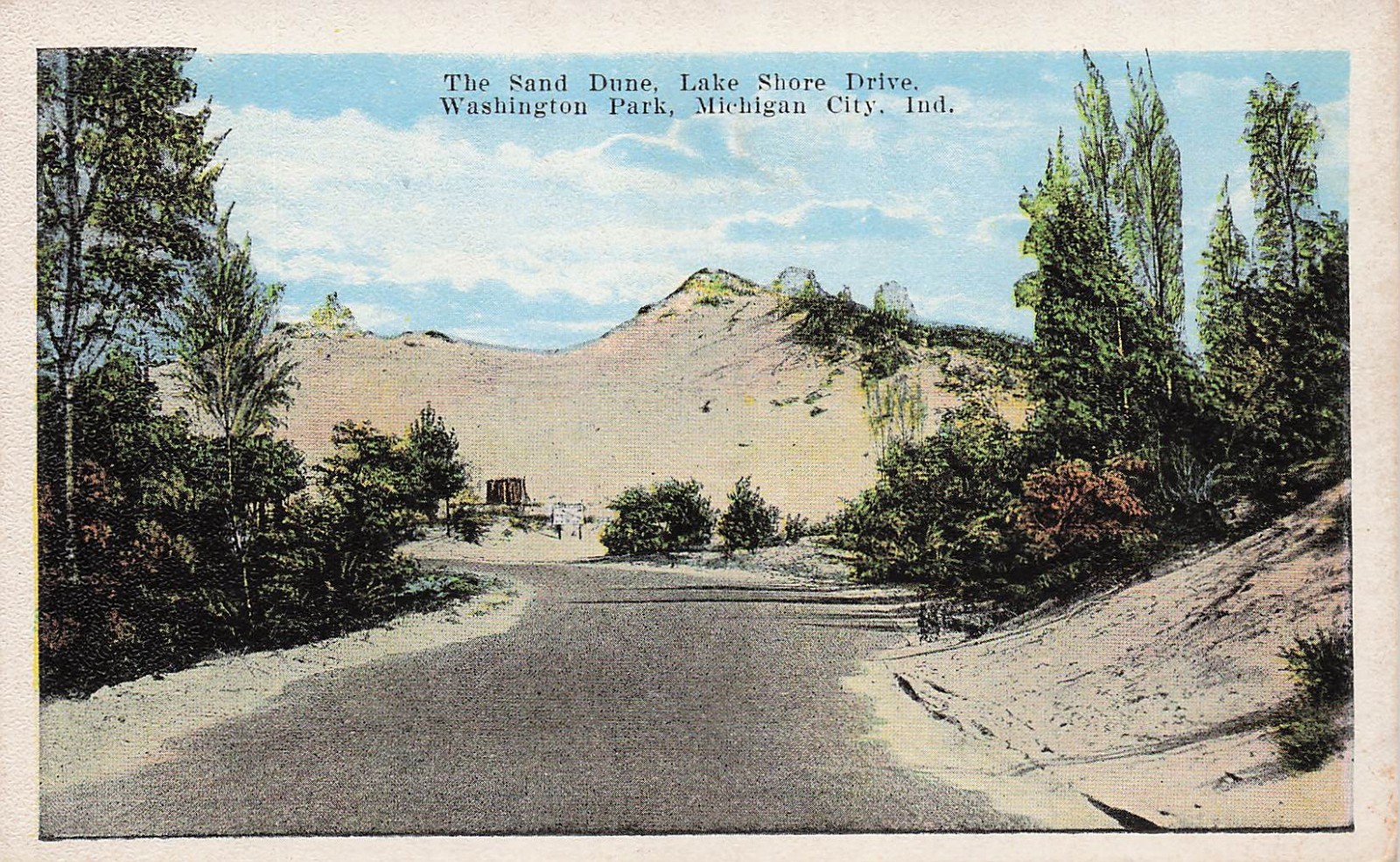 Michigan City Indiana Sand Dune Lake Shore Dr Washington Park Vtg Postcard 10A