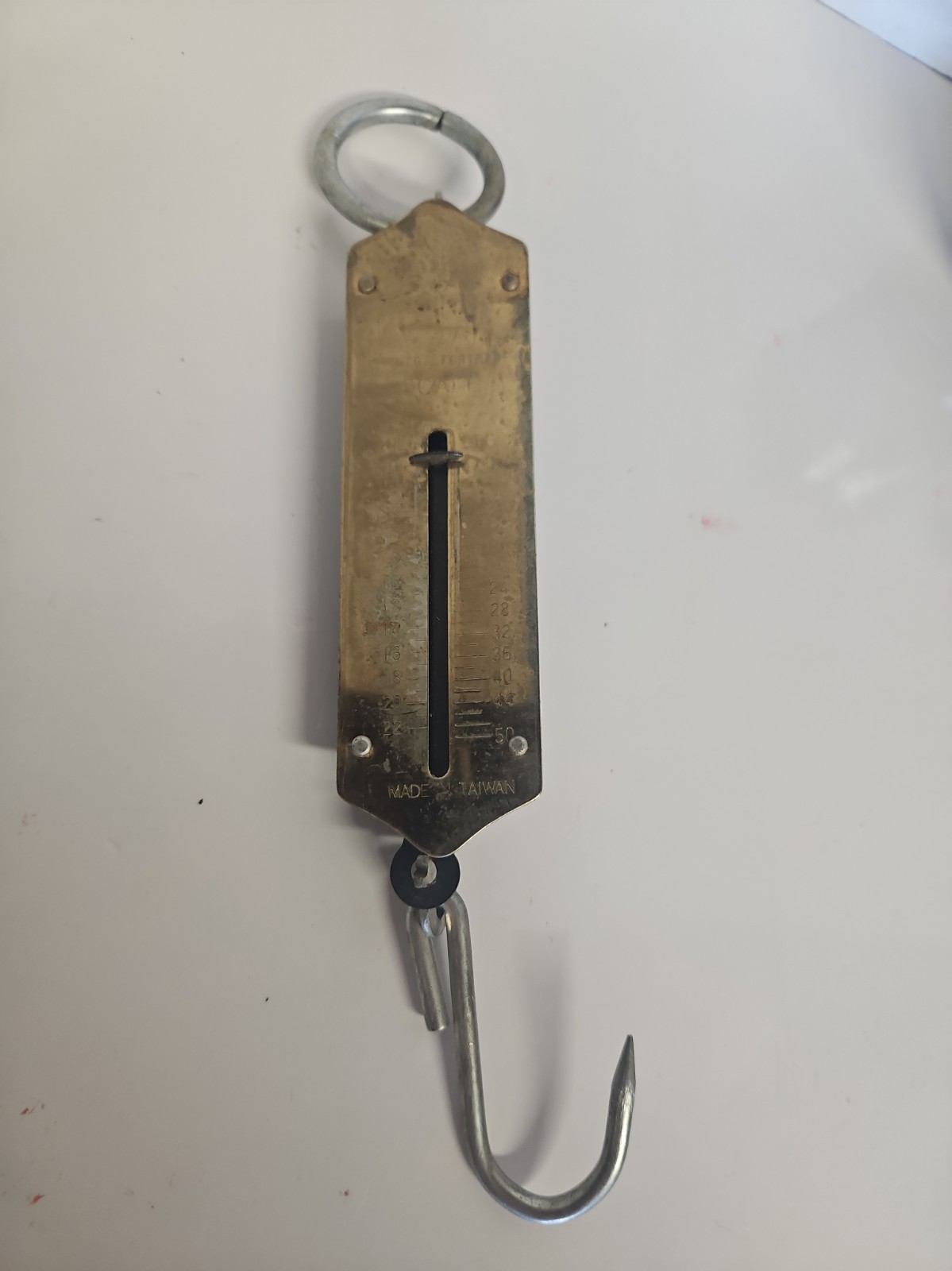 Vintage Brass Plated Hanging Scale, Weighs Up to 25lb