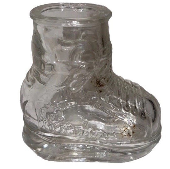 Windsor Clear Glass Boot Ice Skate Candy Container Figurine Display Glass Windsor Clear Glass Boot Ice Skate Candy Container Figurine Display Glass