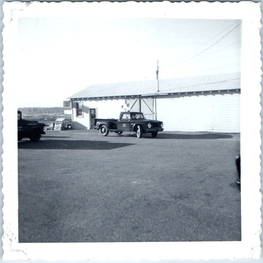 c1960s Dodge Pickup Truck Stepside Utiline Champion Tire Repair Garage Photo Vtg