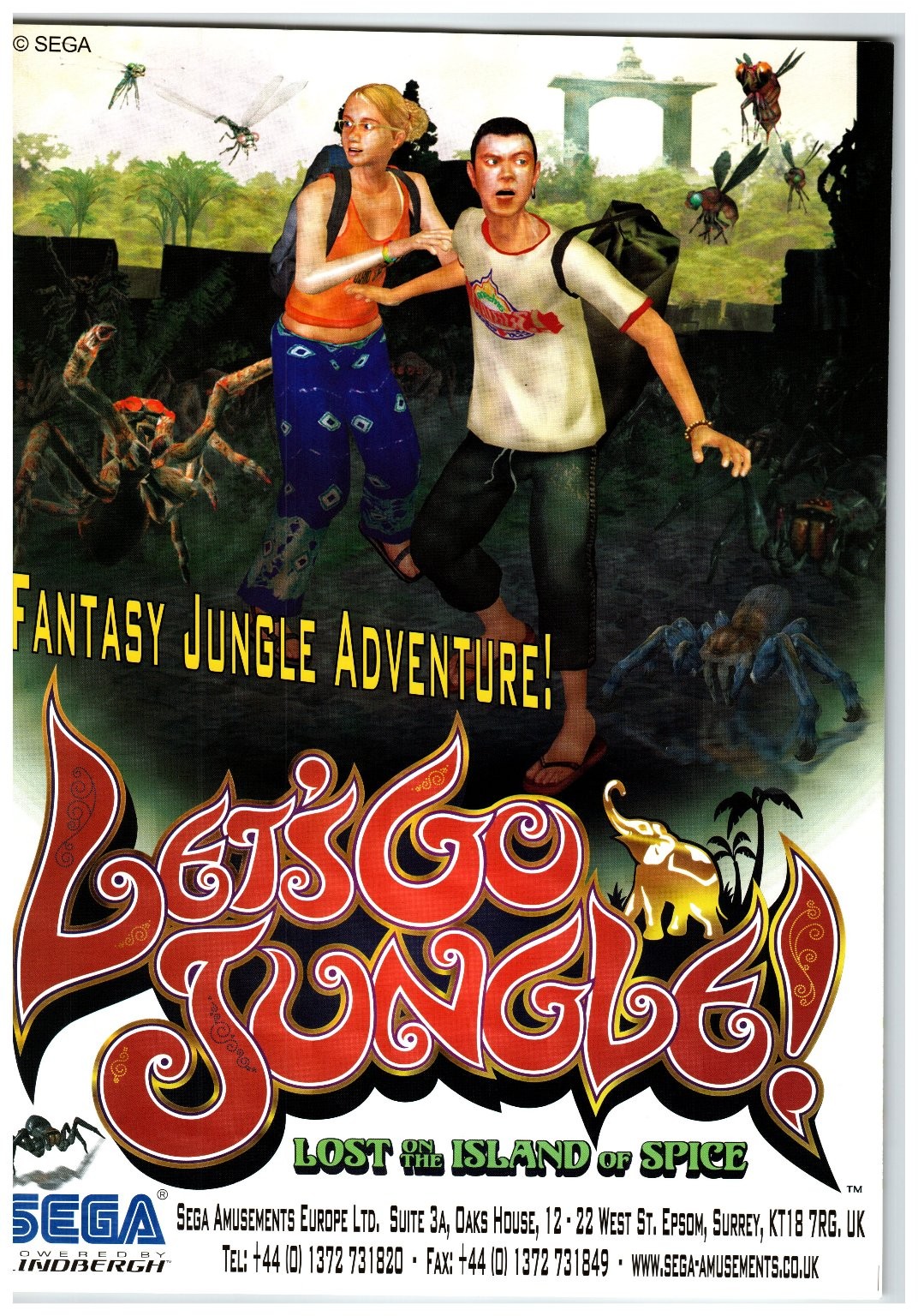 SEGA Let's Go Jungle Arcade Game Promo Flyer 2006 UK Amusement Ephemera