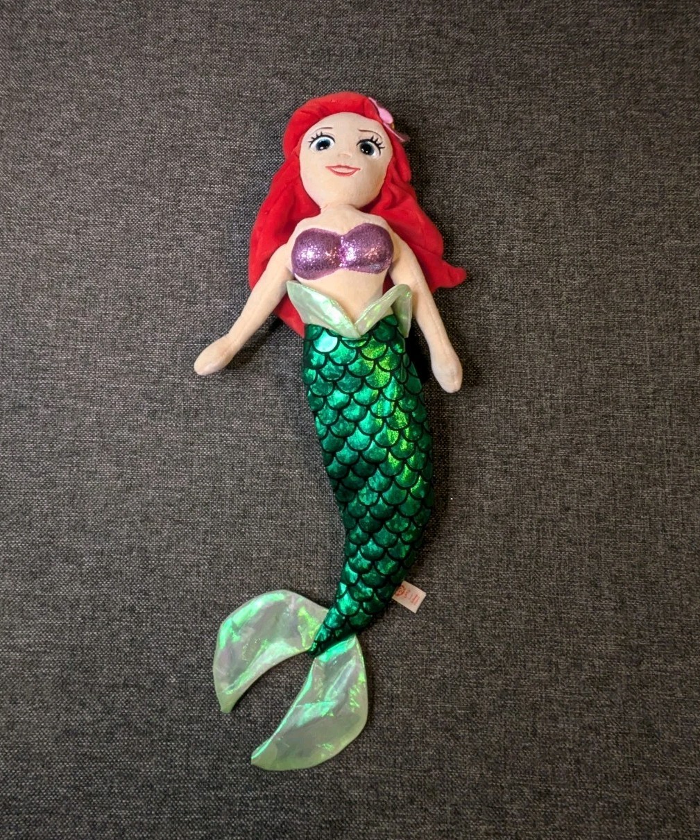 TY Sparkle Disney Ariel The Little Mermaid Glitter Stuffed Plush Multicolor, 14” TY Sparkle Disney Ariel The Little Mermaid Glitter Stuffed Plush Multicolor, 14”
