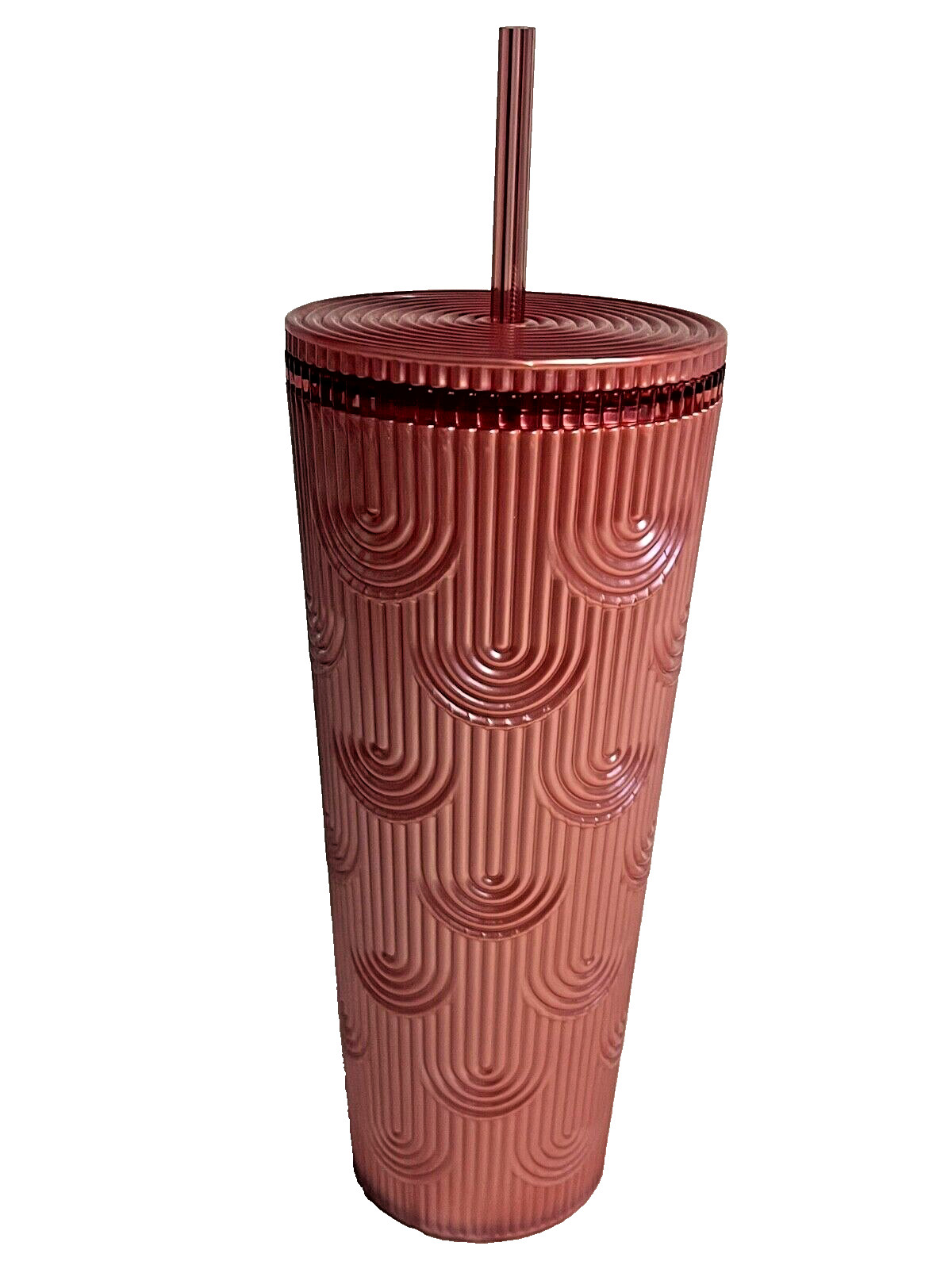 Starbucks 2023 Fall Pink Shimmer Shell Mermaid Scales Cold Cup Tumbler 24 oz New
