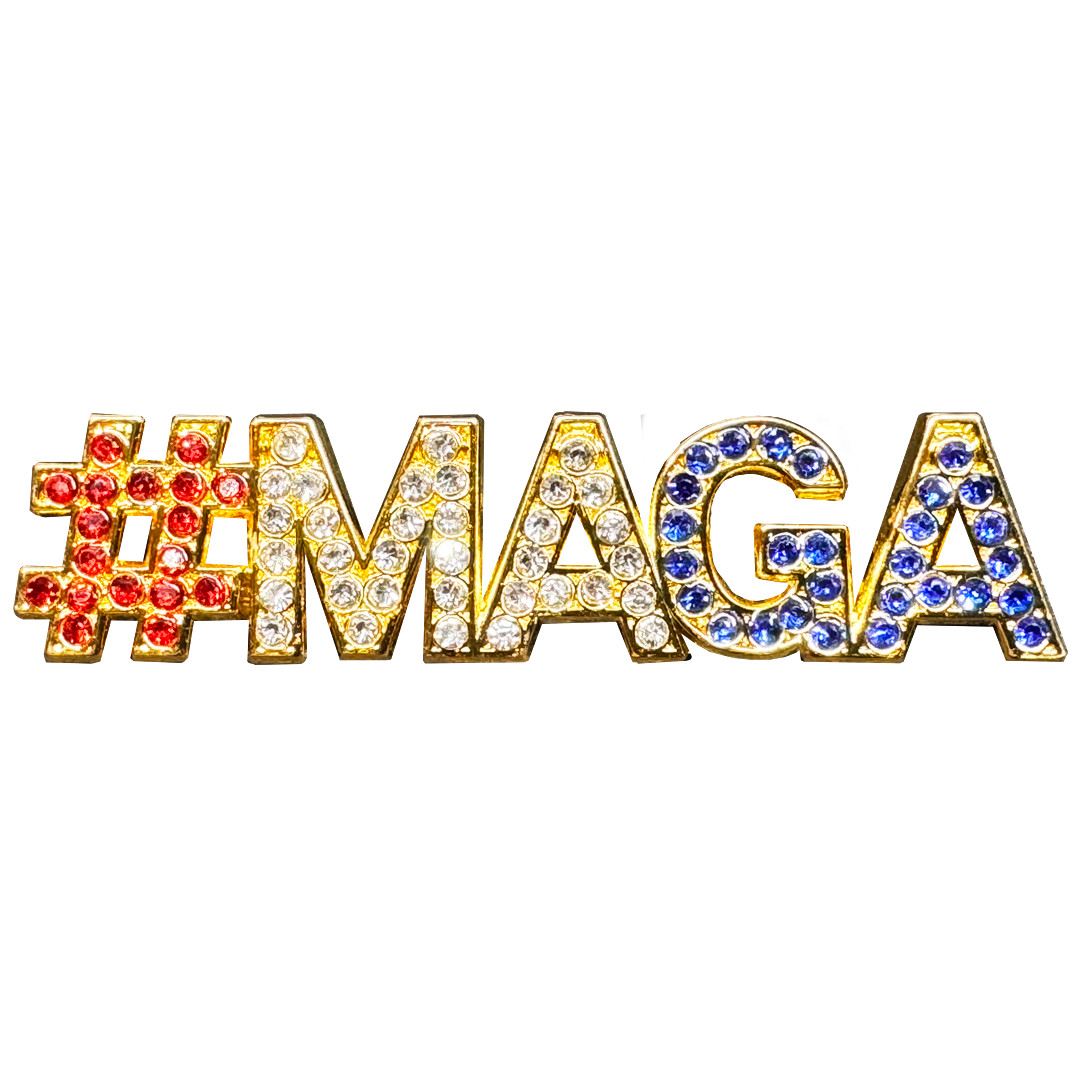 PBX-011-E Red White and Blue Crystal #MAGA pin TRUMP MAGA Make America Great Aga