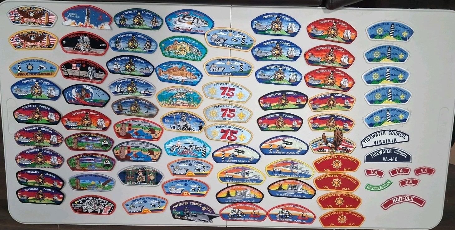 BSA Tidewater Council, VA & NC, CSP Lot 77 Patchs BSA Tidewater Council, VA & NC, CSP Lot 77 Patchs