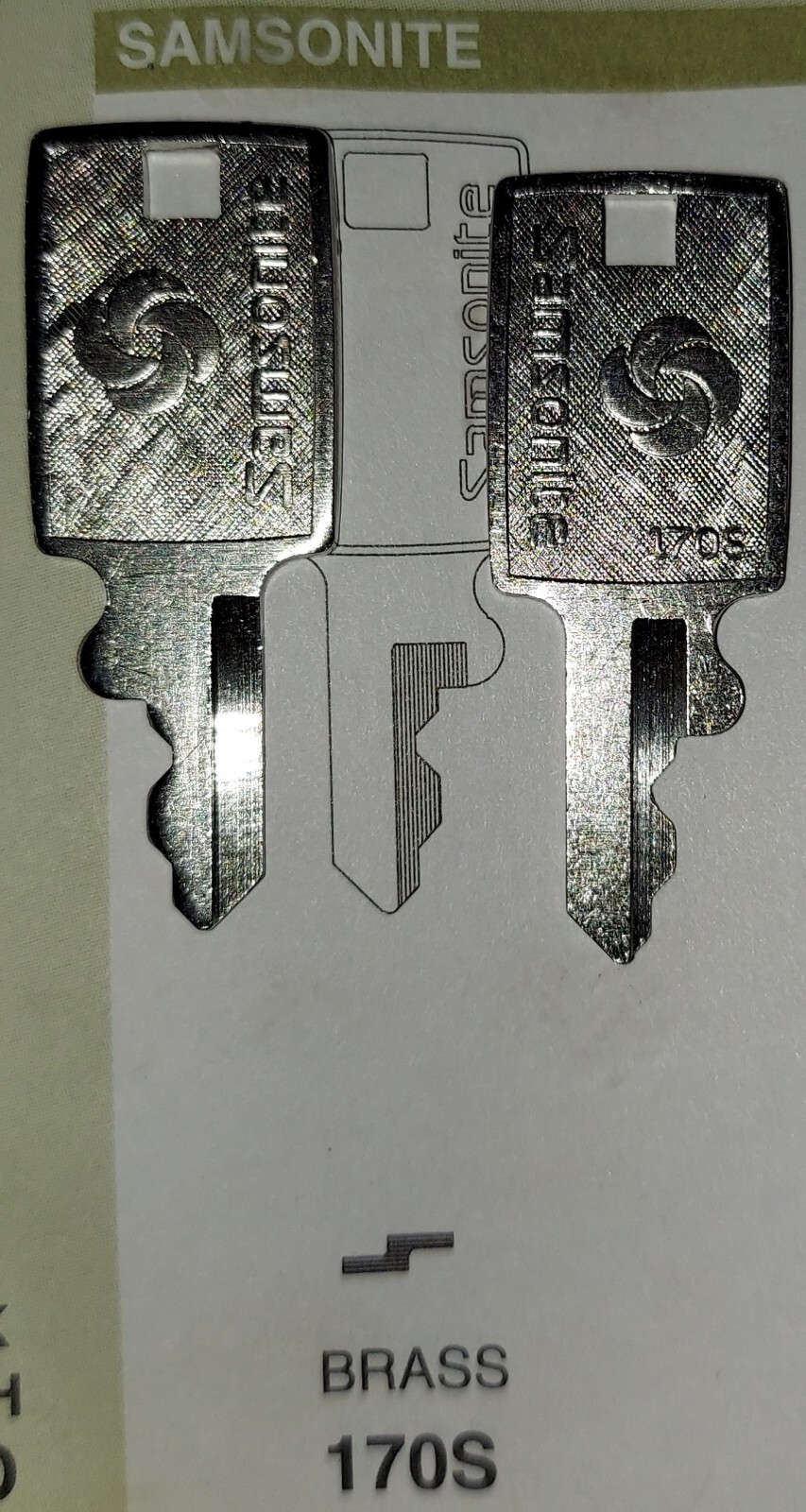 Samsonite 170S Key. (also fits Royal 160R) New OEM Factory Fitted One (1) Key 