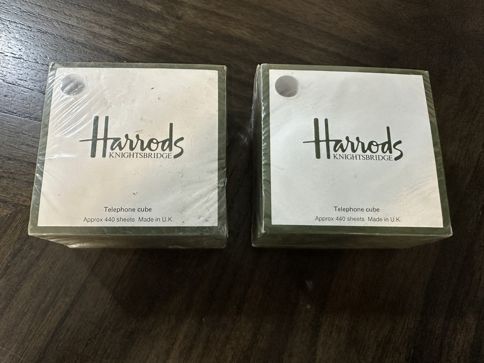 Harrods Knightsbridge Telephone Notepad Cubes Sealed Made in U.K. 440 sheets ea.