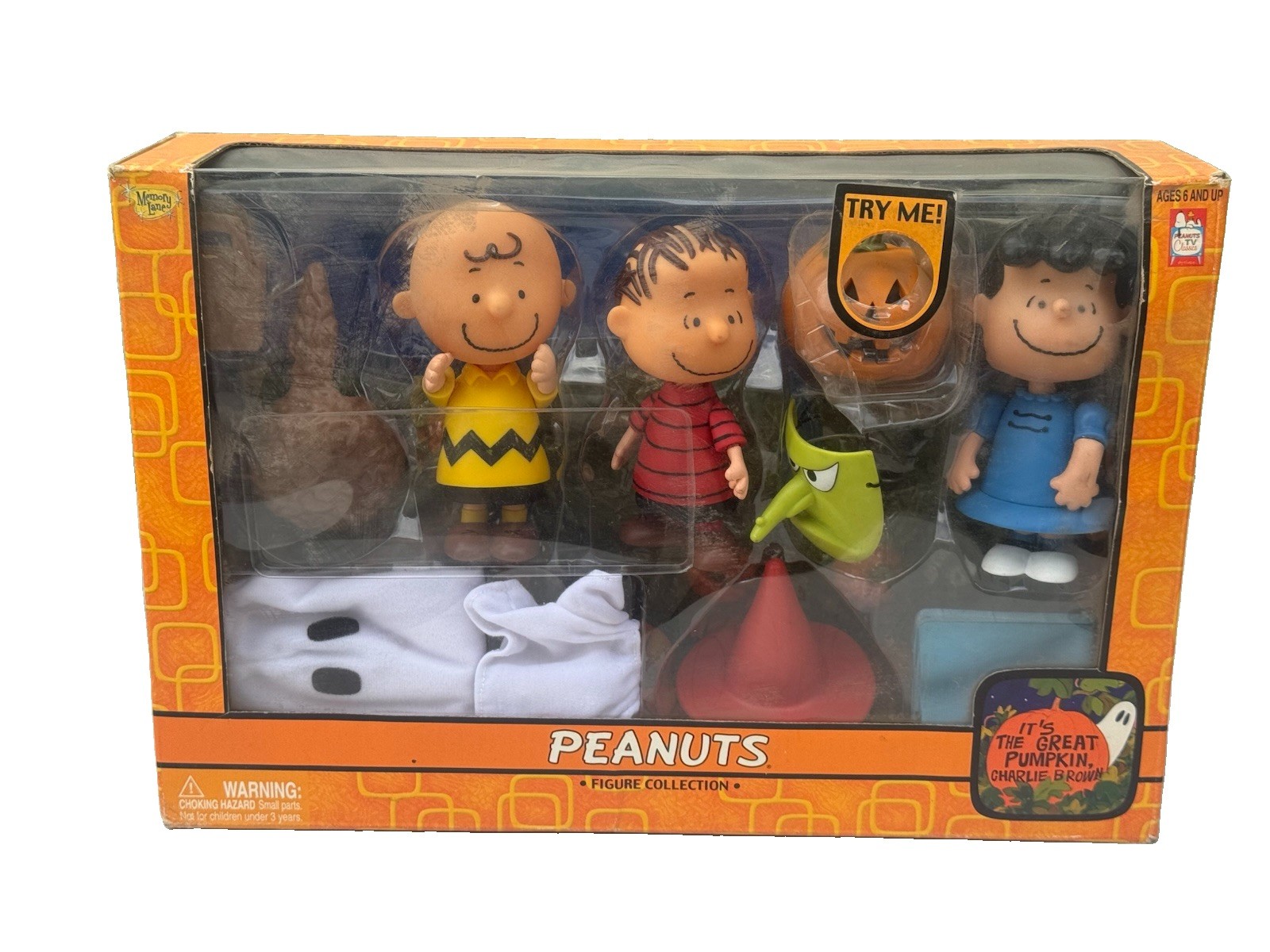 Charlie Brown Peanuts Its The Great Pumpkin Halloween Set Memory Lane 2003 7778