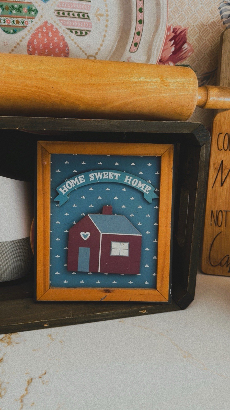 Vintage Wood Painted Home Sweet Home Sign Cottage Core Granny Core