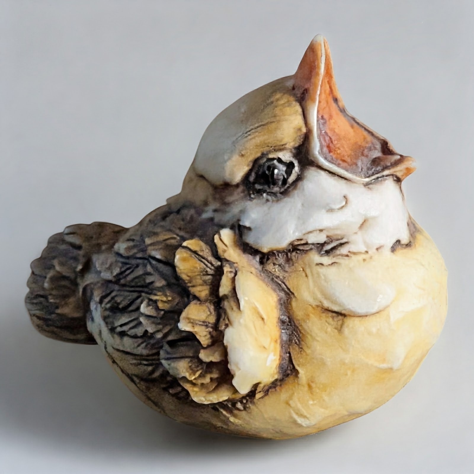 Vintage Artefice Ottanta Hungry Baby Bird D. Esposito 1980 Italy Decorato A Mano