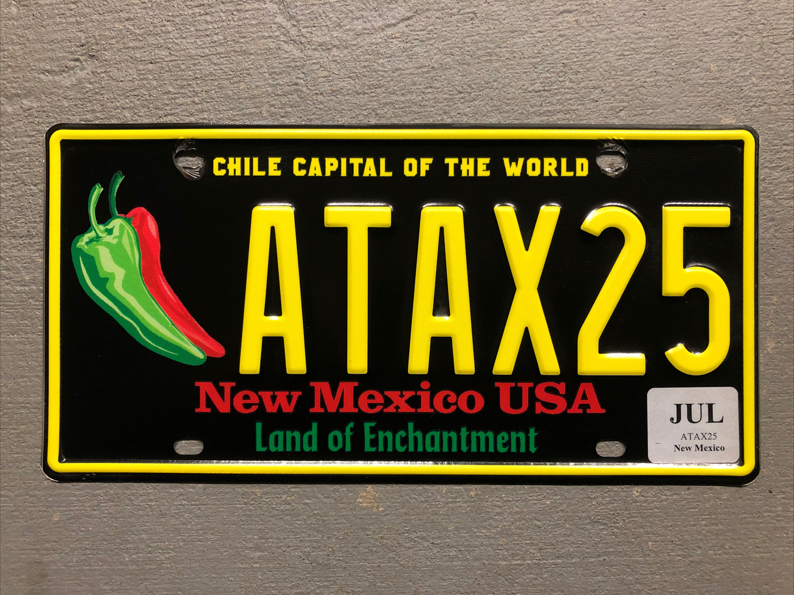 NEW MEXICO LICENSE PLATE CHILE CAPITAL OF THE WORLD 🌶 RANDOM LETTERS/NUMBERS