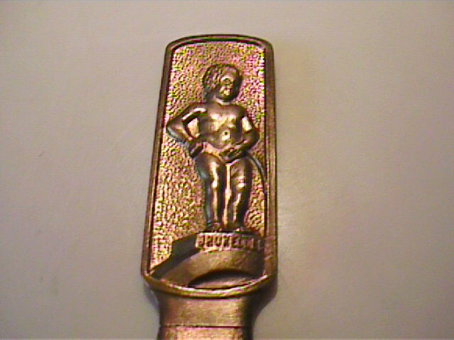 VINTAGE 1940\'S WWII BRASS LETTER OPENER BRUSSELS, BELGIUM