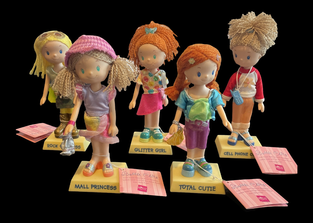 VINTAGE BOBBLE CHICS DOLLS (set of 5) by RUSS TOYS