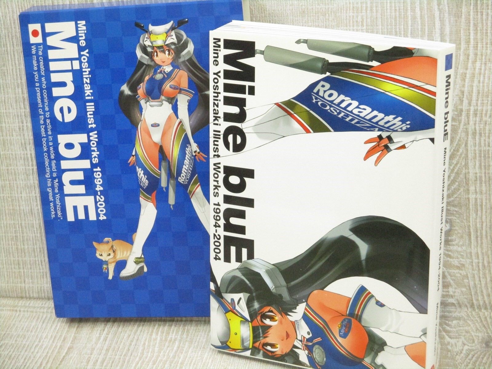MINE YOSHIZAKI Art Works 1994-2004 Mine bluE w/Paper Figure Book EB SeeCondition