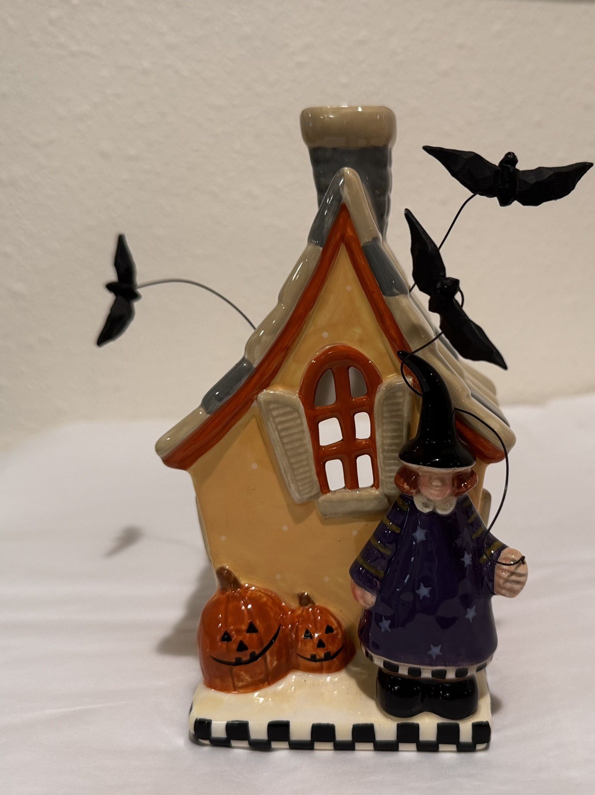Williraye Studio Halloween Haunted House Luminary Candle Tea Light Witch Bats