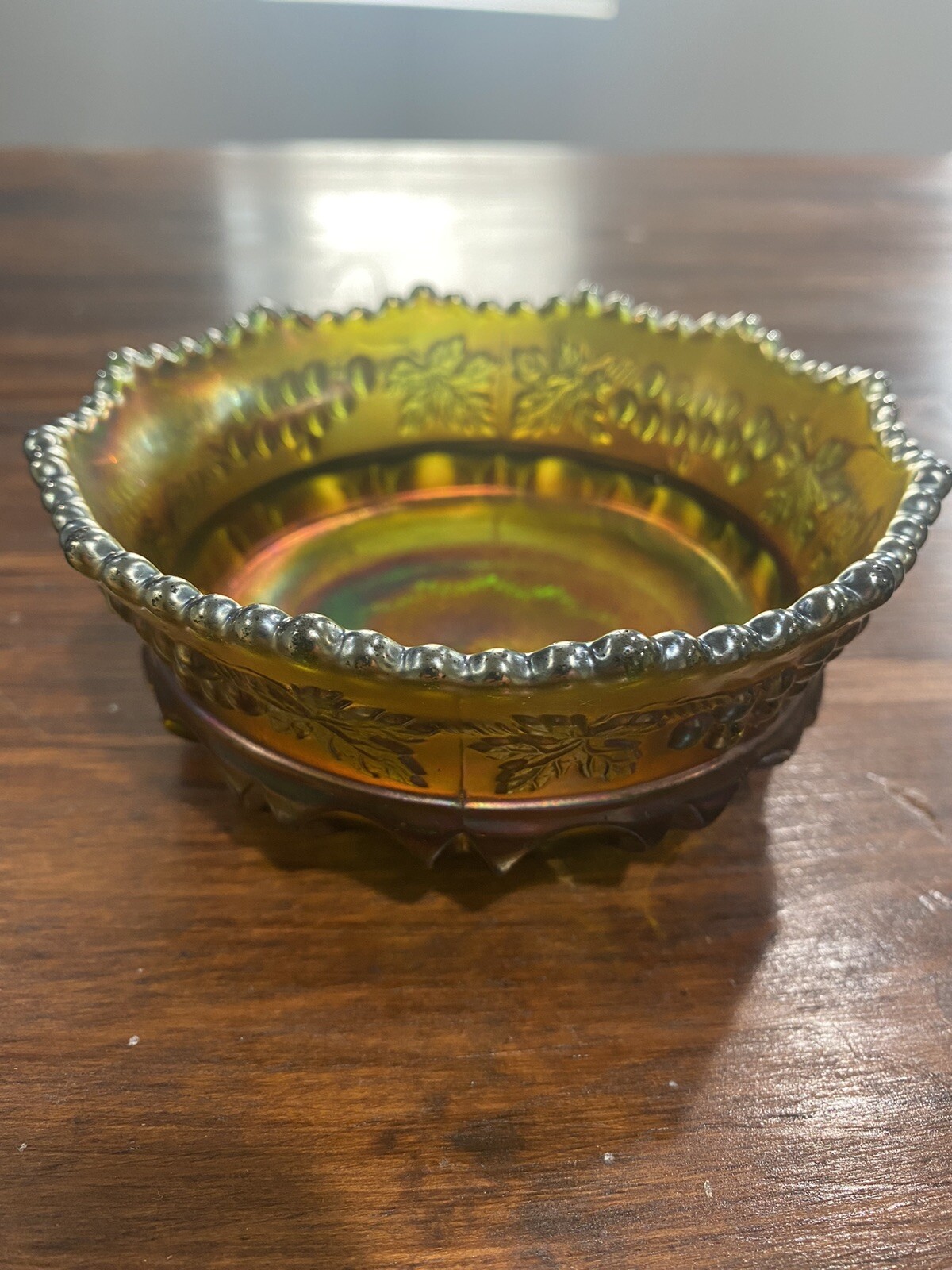 Vintage Northwood- Grape & Cable Carnival Glass Amethyst - Bowl 5