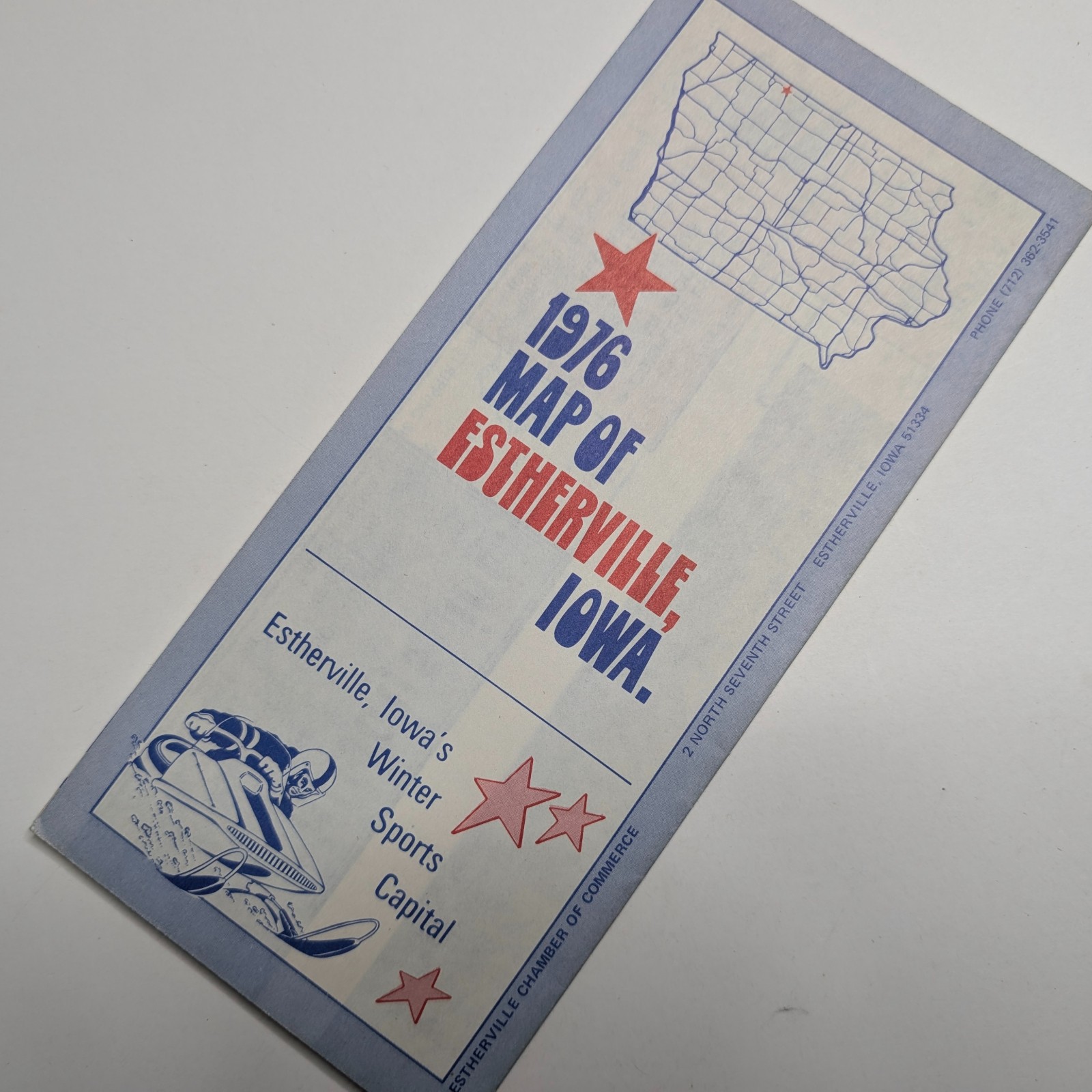 Vtg 1976 Estherville IA Map & 1958 Kokomo IN Bank Map Foldout Lot