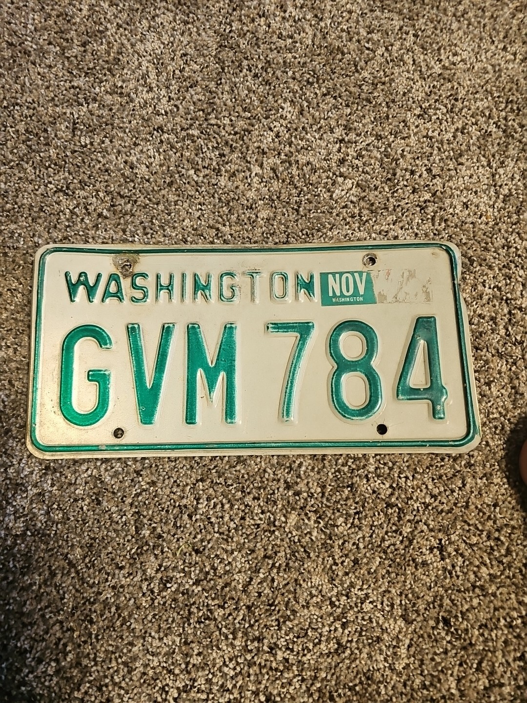  Washington License Plate # GVM 784 Old  Not Sure What Year 
