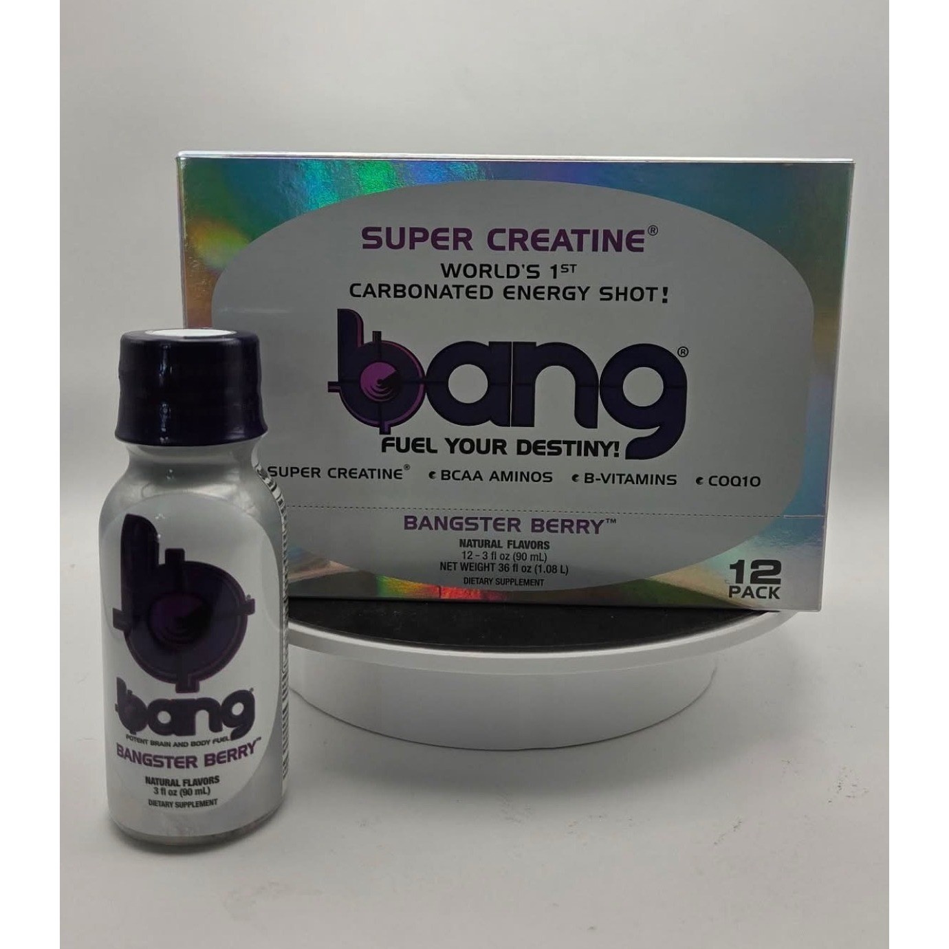Bang Energy Bangster Berry Carbonated Energy Shot 3oz Rare Discontinued Single