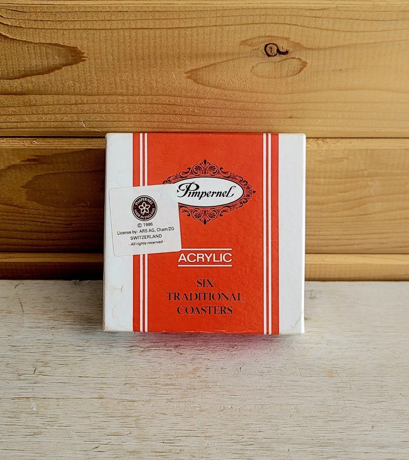 Vintage Pimpernel Acrylic Traditional Switzerland Coasters LN Open Box