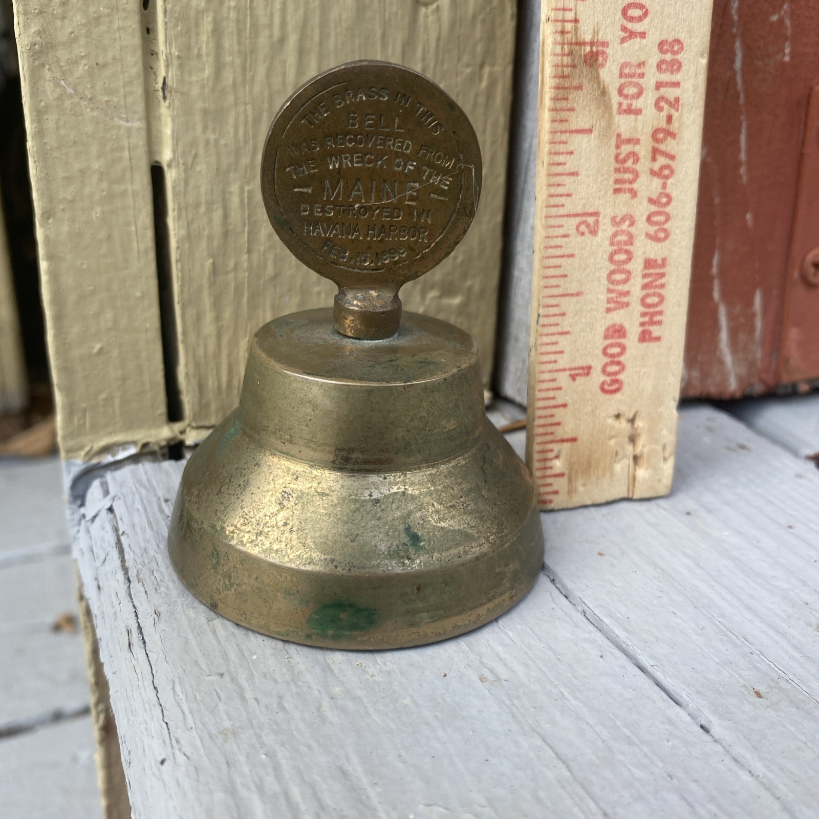 USS Maine Relic Bell Sold at Worlds Fair St. Louis, Mo. From Ship Wreck USS Maine Relic Bell Sold at Worlds Fair St. Louis, Mo. From Ship Wreck