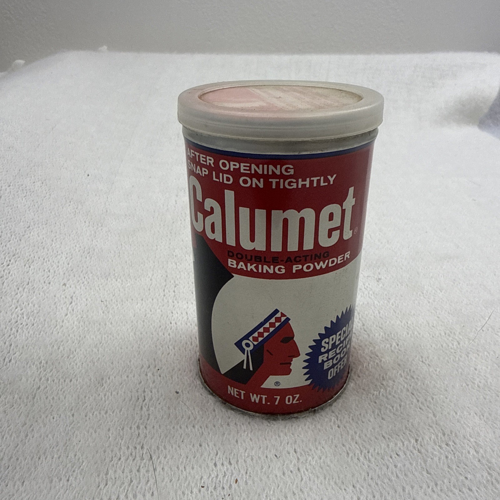 Vintage 1978 Calumet Double Acting Baking Powder Tin 7oz Brand New Never Opened