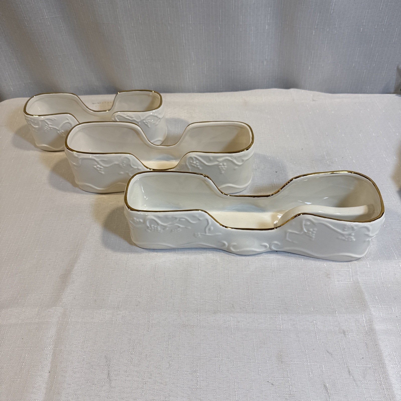 MSR Buffet Porcelain Silverware Flatware Cutlery Caddies [set Of 3]Vintage Decor