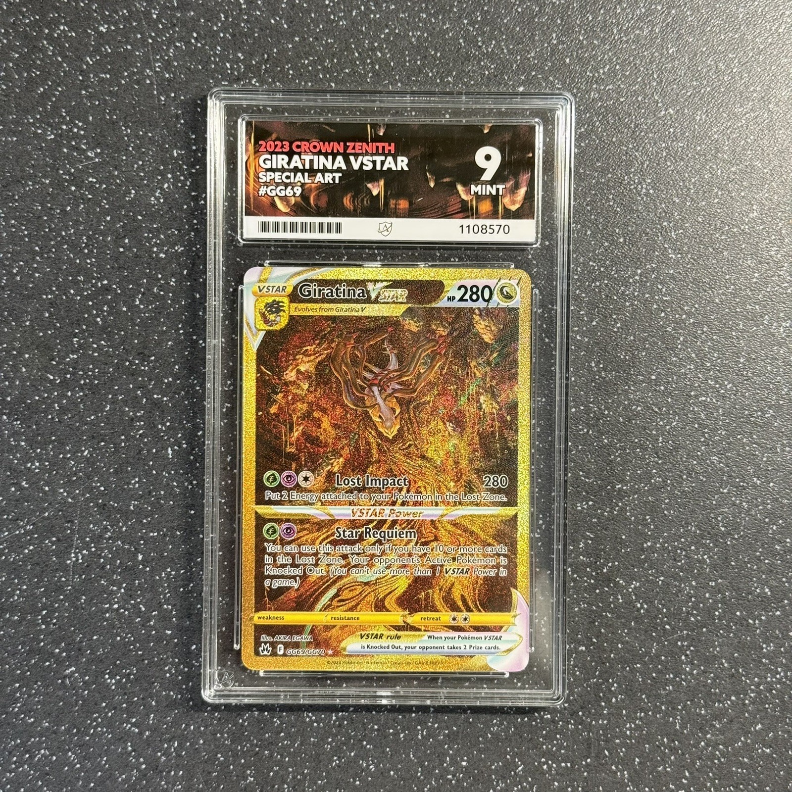 GIRATINA VSTAR GG69/GG70 - ACE 9 - CROWN ZENITH SECRET RARE HOLO POKEMON CARD