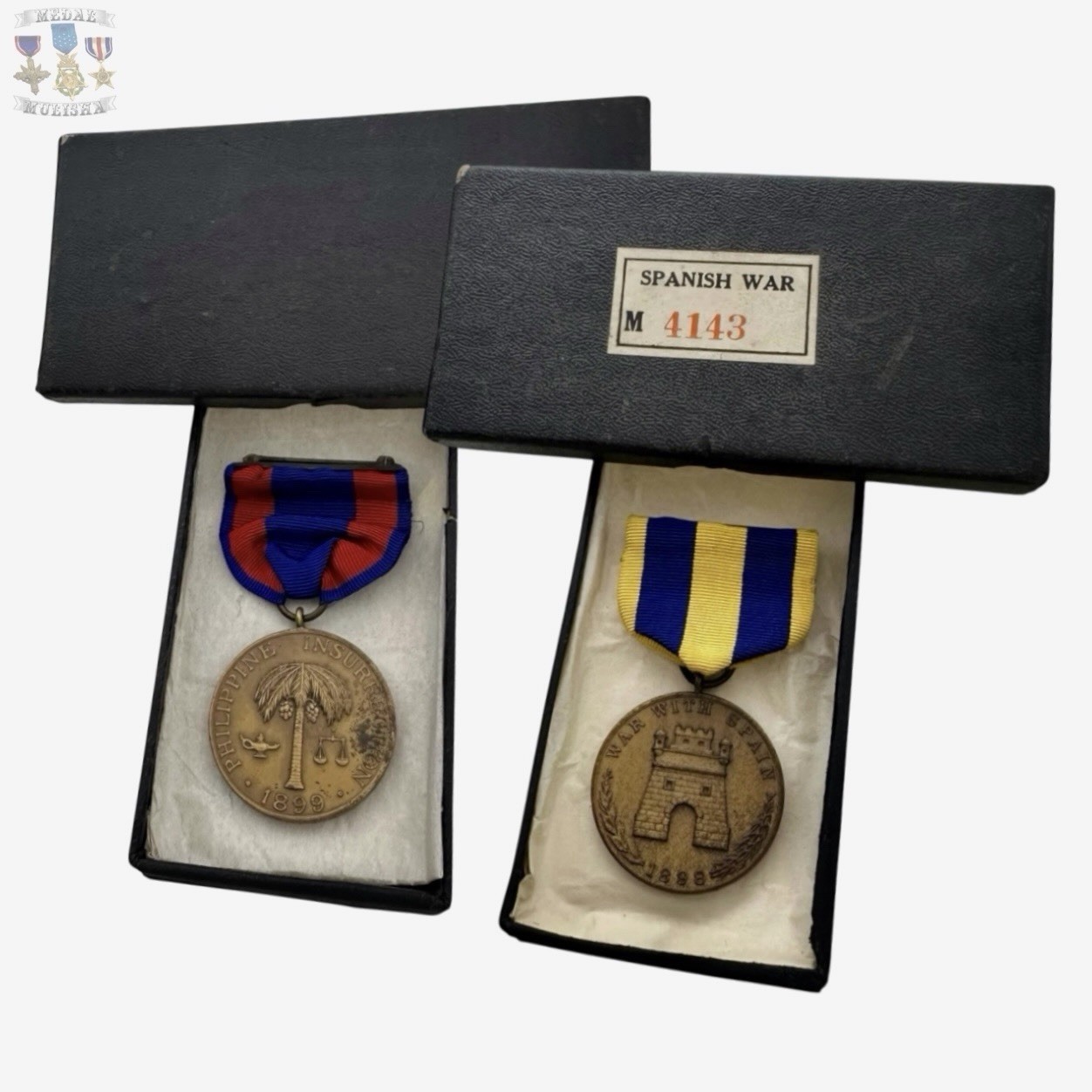 ARMY 1898 SPANISH & PHILIPPINE CAMPAIGN MEDAL NUMBERED GROUP GEO S. CARPENTER