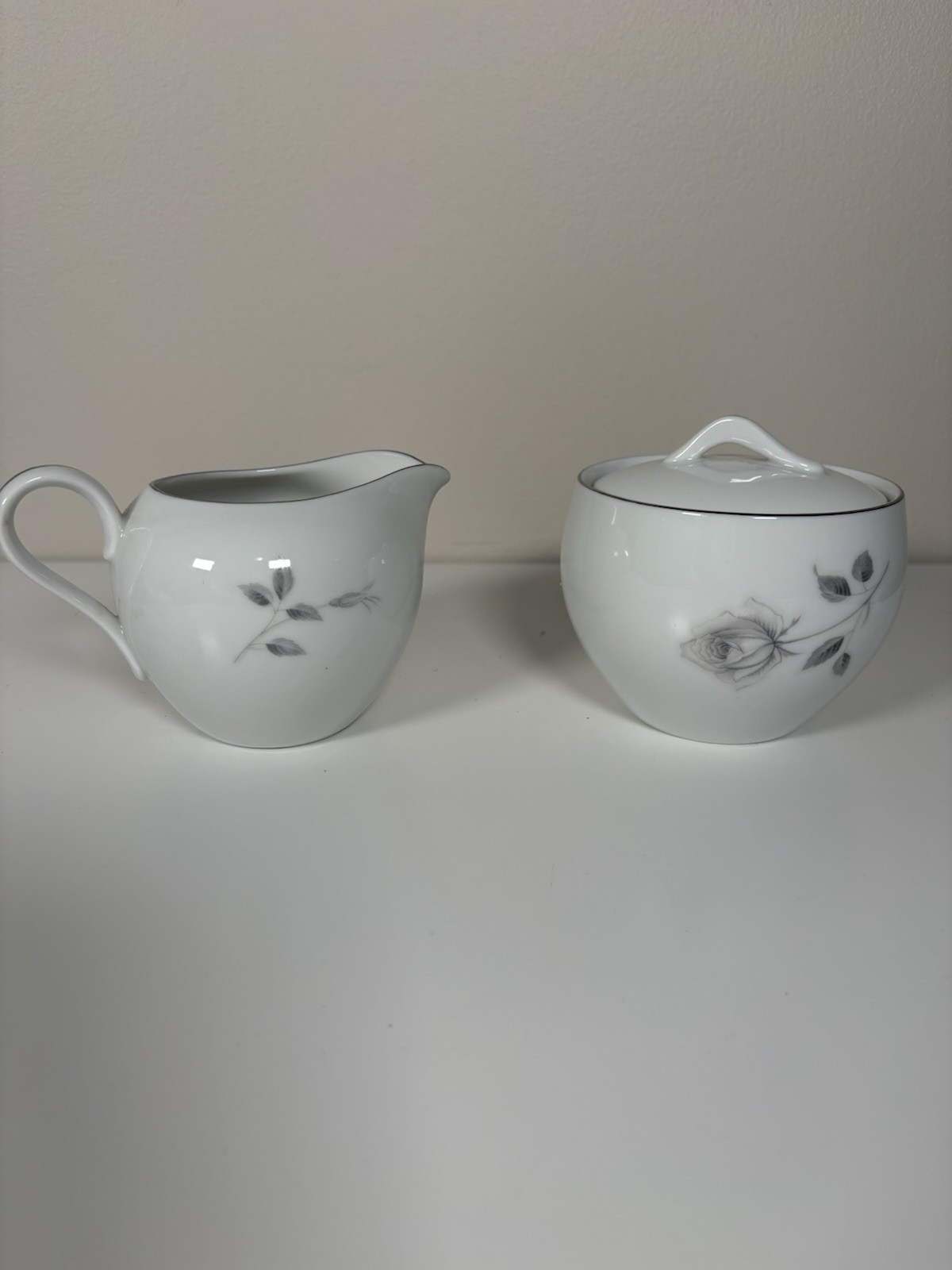 Vintage Royal Song “ Midnight Rose” Cream And Sugar Set