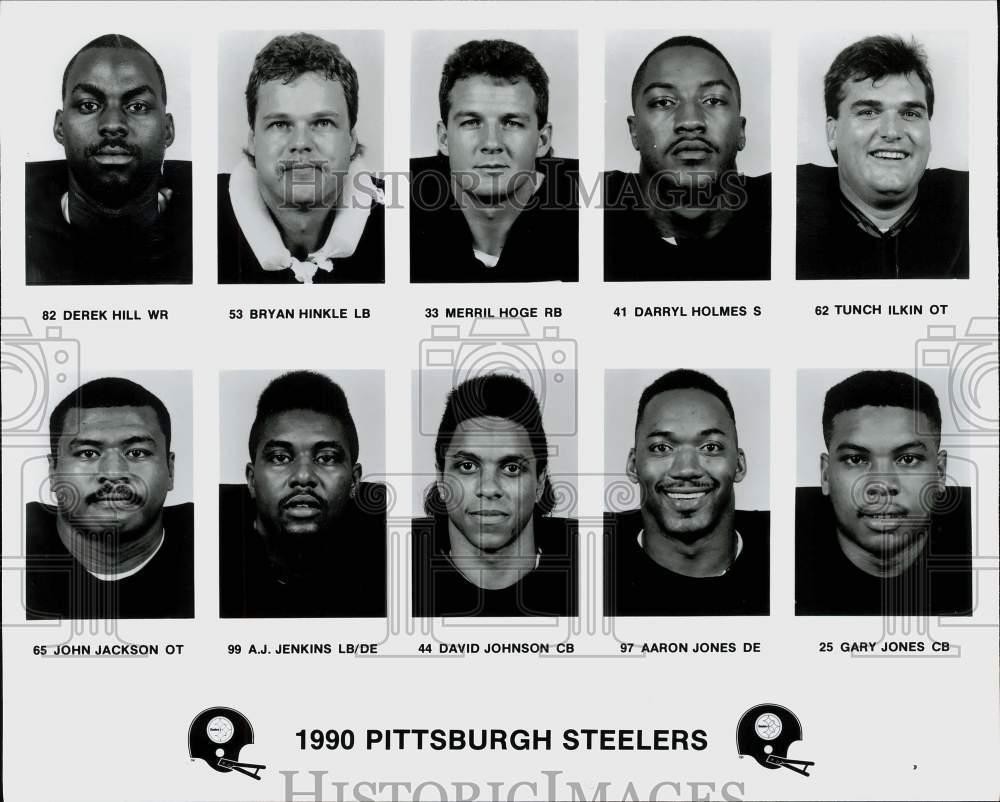 1990 Press Photo Pittsburgh Steelers football head shots - srs02398