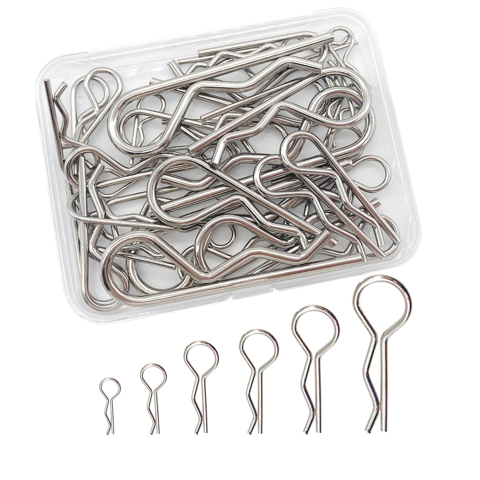 36pcs Cotter Pins, Cotter Pin Assortment Kit, Spring Fasteners Hitch Pin for Tra