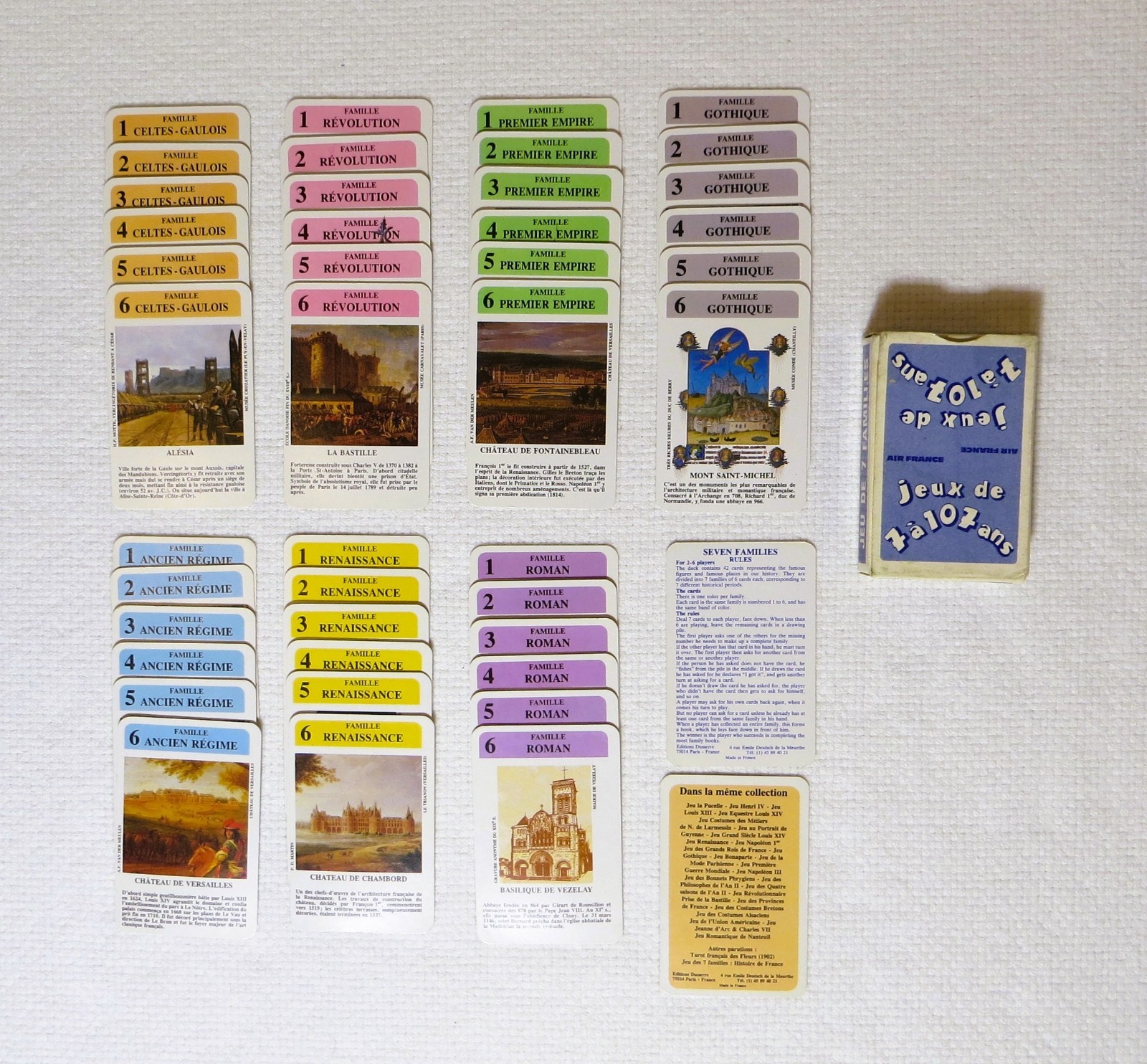 Air France Jeu de 7 Familles card deck