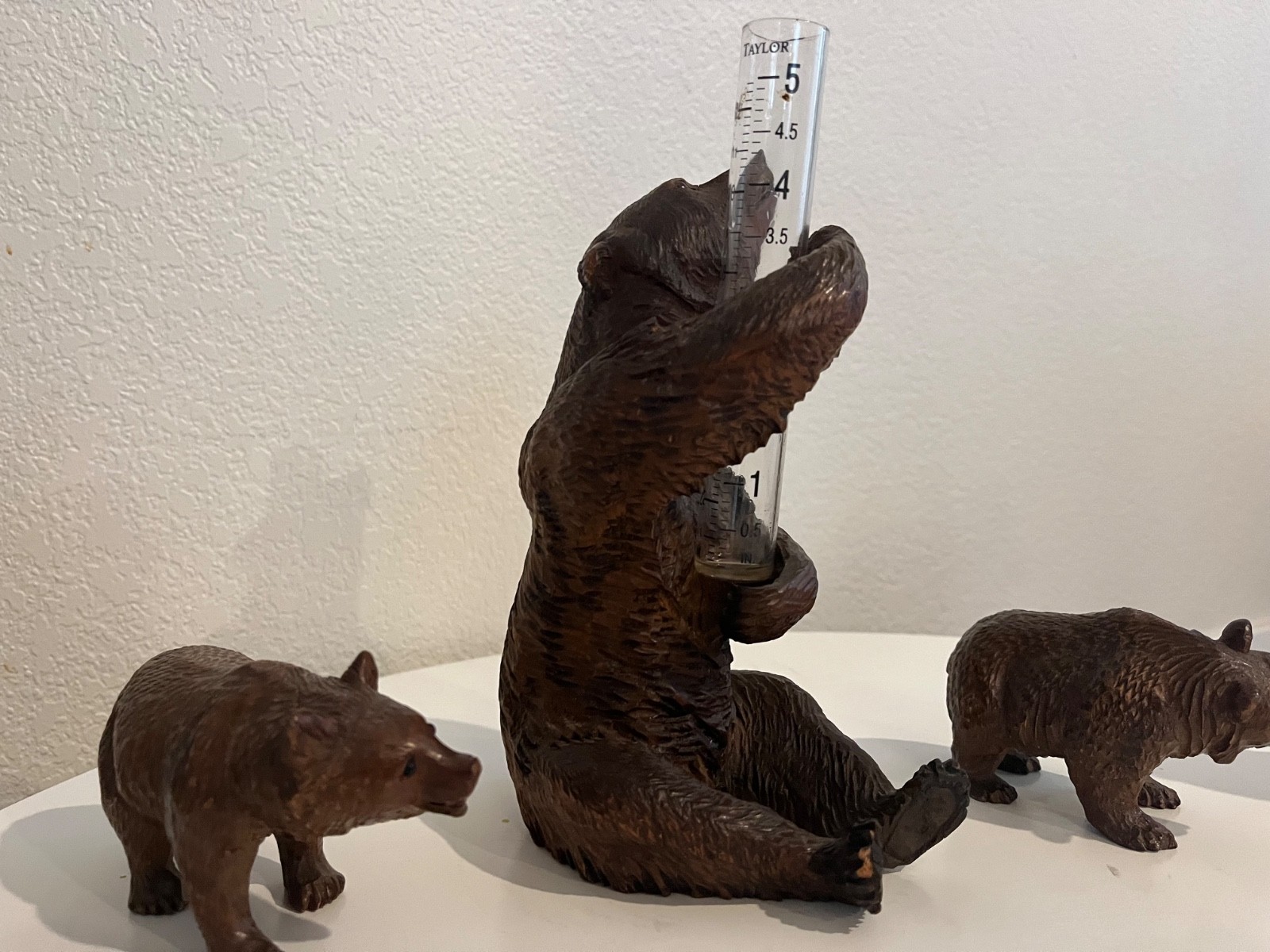 Collection of 4 Antique Swiss Black Forest Carved Wood Bears