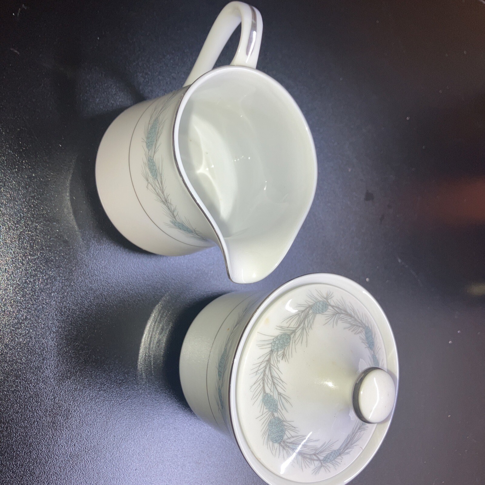 VTG Style House Fine China Duchess Creamer & Sugar BowL W/Lid