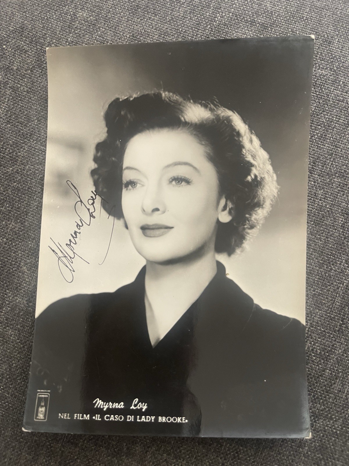 Vintage Myrna Loy Signature Original Autograph Cinema Postcard