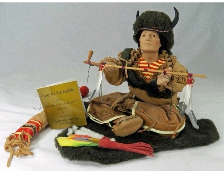 VTG RETIRED PRAYER FOR THE BUFFALO DOLL BY CAROL THEROUX COA NIB 9