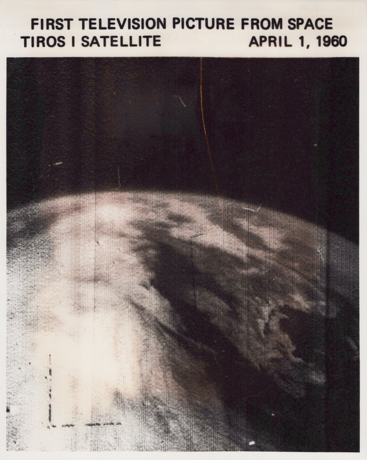 FIRST EVER TV IMAGE OF EARTH - RARE TIROS I Satellite 1960s - Original Photo