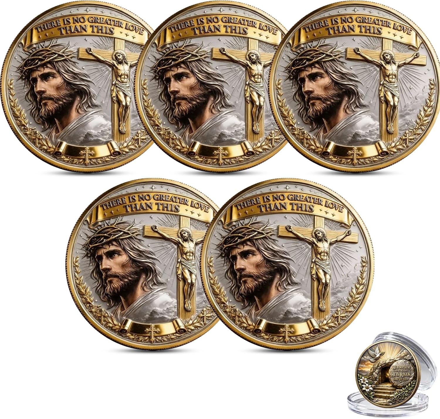 No Greater Love Resurrection Commemorative Coin, 5PCS