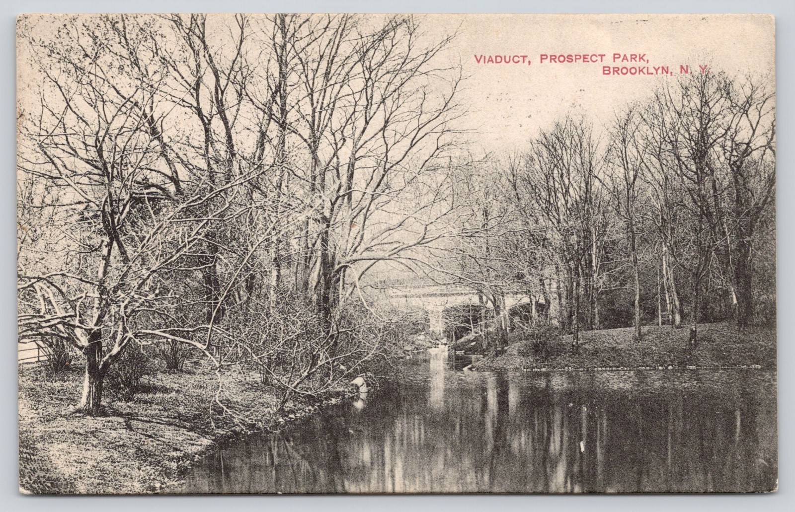 Viaduct Prospect Park Brooklyn NY New York Postcard 1916 H. Hagemeister Co.