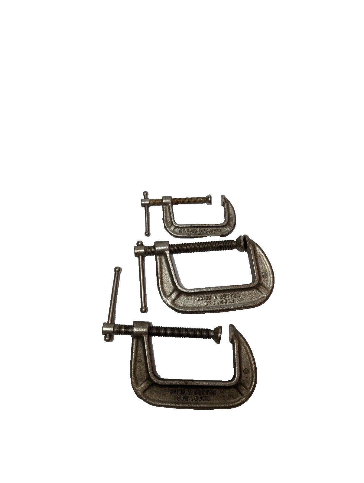 Vintage Brink & Cotton 3 C Clamps USA Made 2 No. 143 3 inch and 1 No 142 2 inch Vintage Brink & Cotton 3 C Clamps USA Made 2 No. 143 3 inch and 1 No 142 2 inch