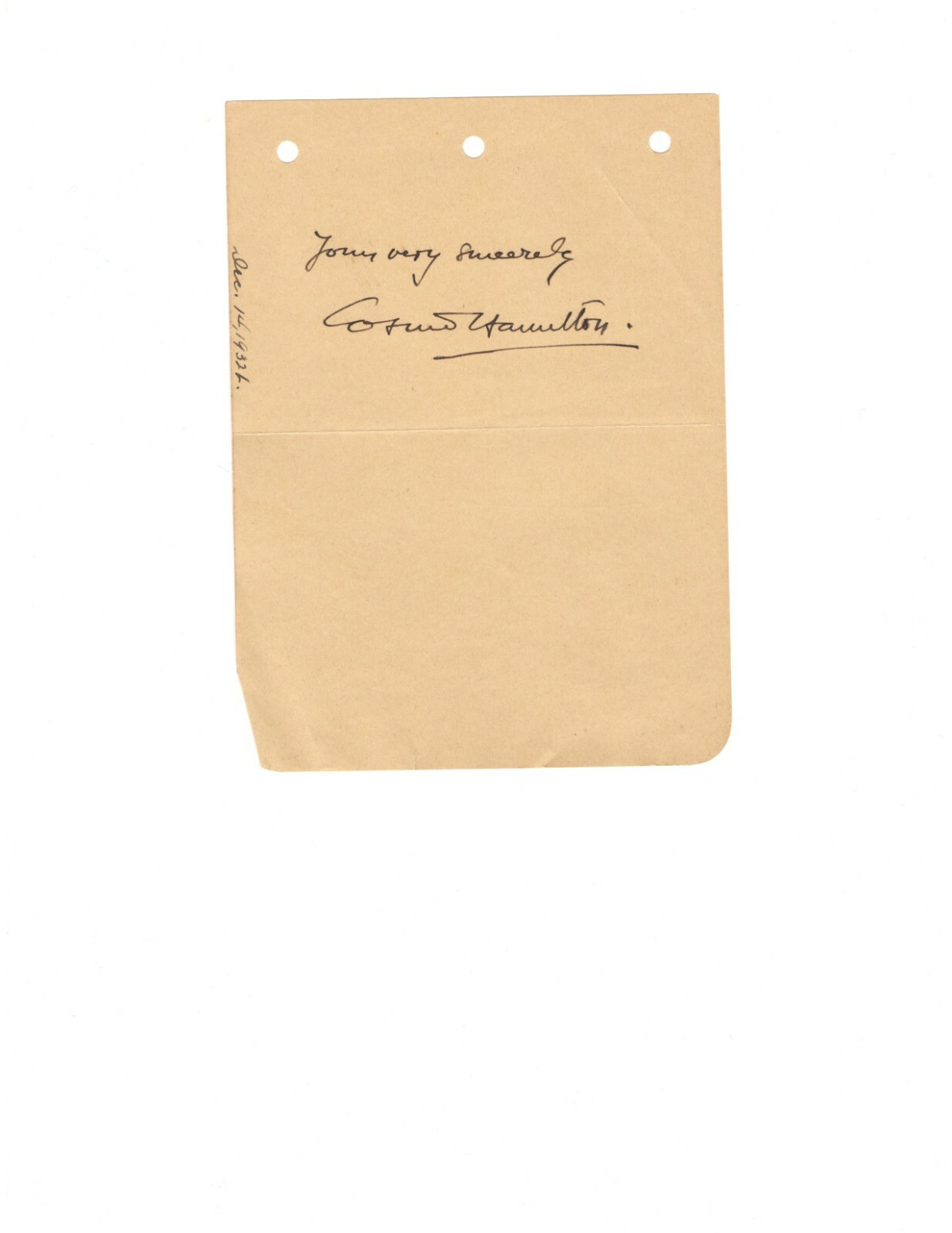 COSMO HAMILTON ENGLISH NOVELIST AUTOGRAPH ON ALBUM PAGE COSMO HAMILTON ENGLISH NOVELIST AUTOGRAPH ON ALBUM PAGE
