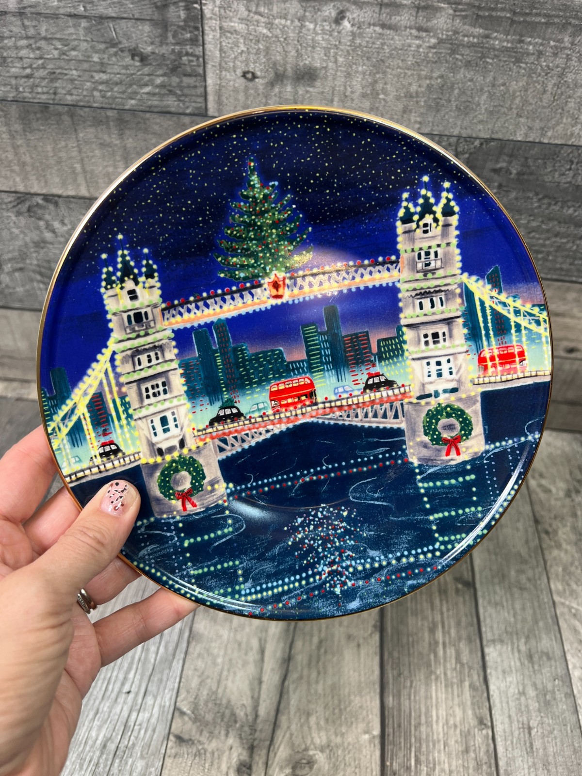 Anthropologie Holiday in the City London Dessert Plate London Bridge 2023