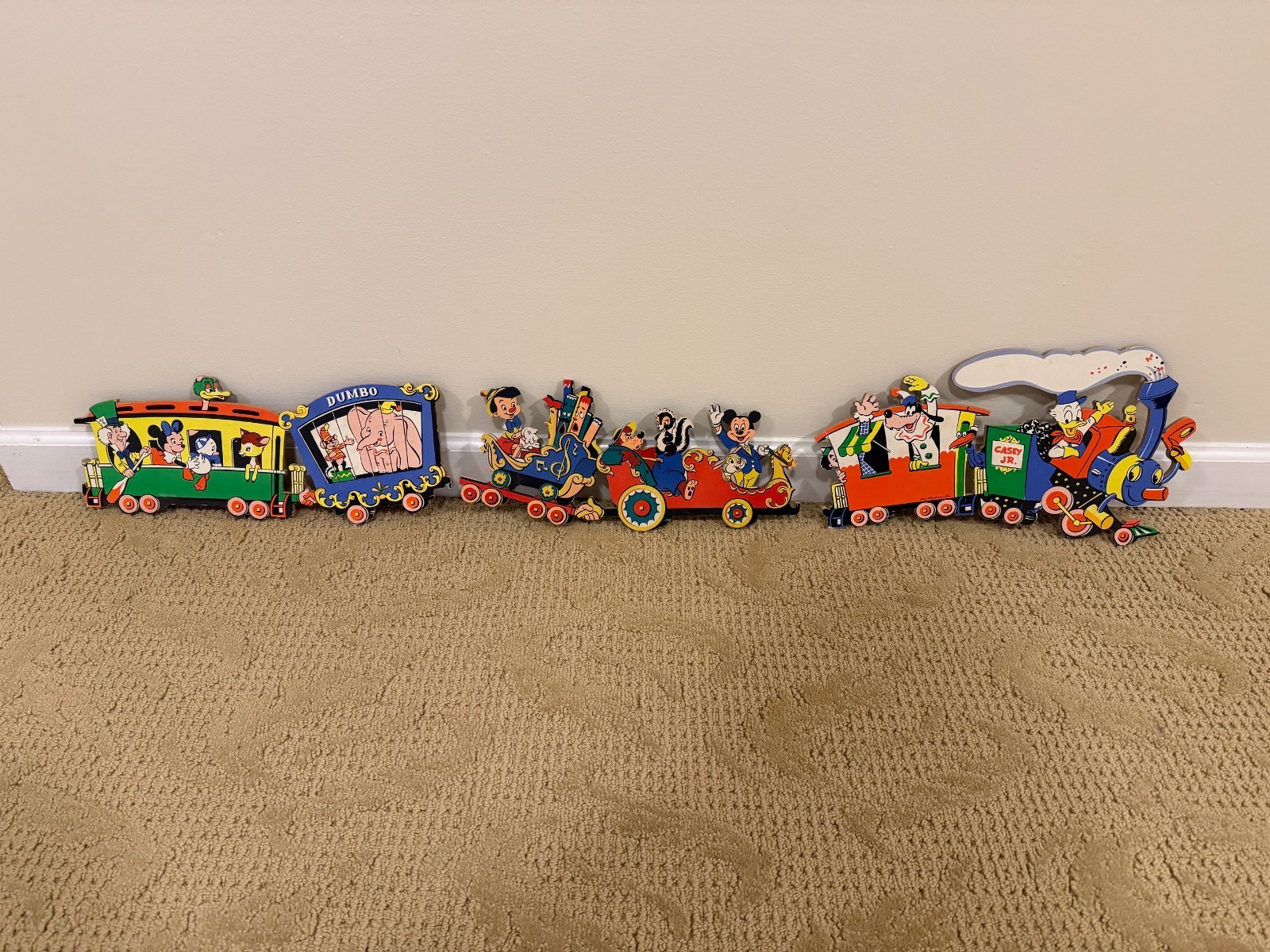 Vintage Walt Disney Casey Jr Train Wall Decor Cardboard (3) Pieces Vintage Walt Disney Casey Jr Train Wall Decor Cardboard (3) Pieces
