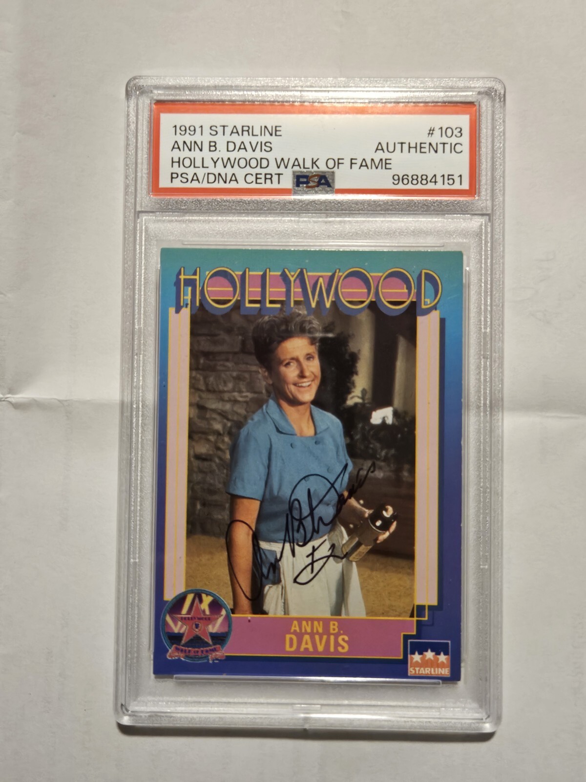 1991 STARLINE HOLLYWOOD ANN B. DAVIS PSA/DNA CERT AUTHENTIC AUTO THE BRADY BUNCH