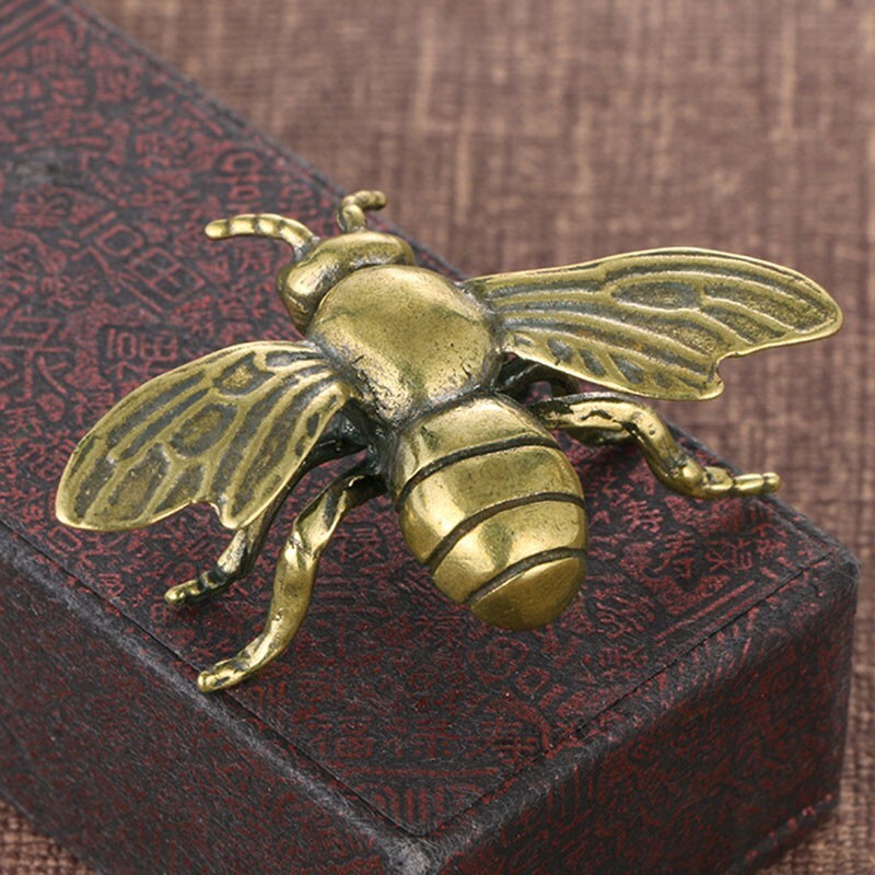 1 Pc Brass Bee Statue Animal Statue Toys Home Office Table Decoration Ornament*