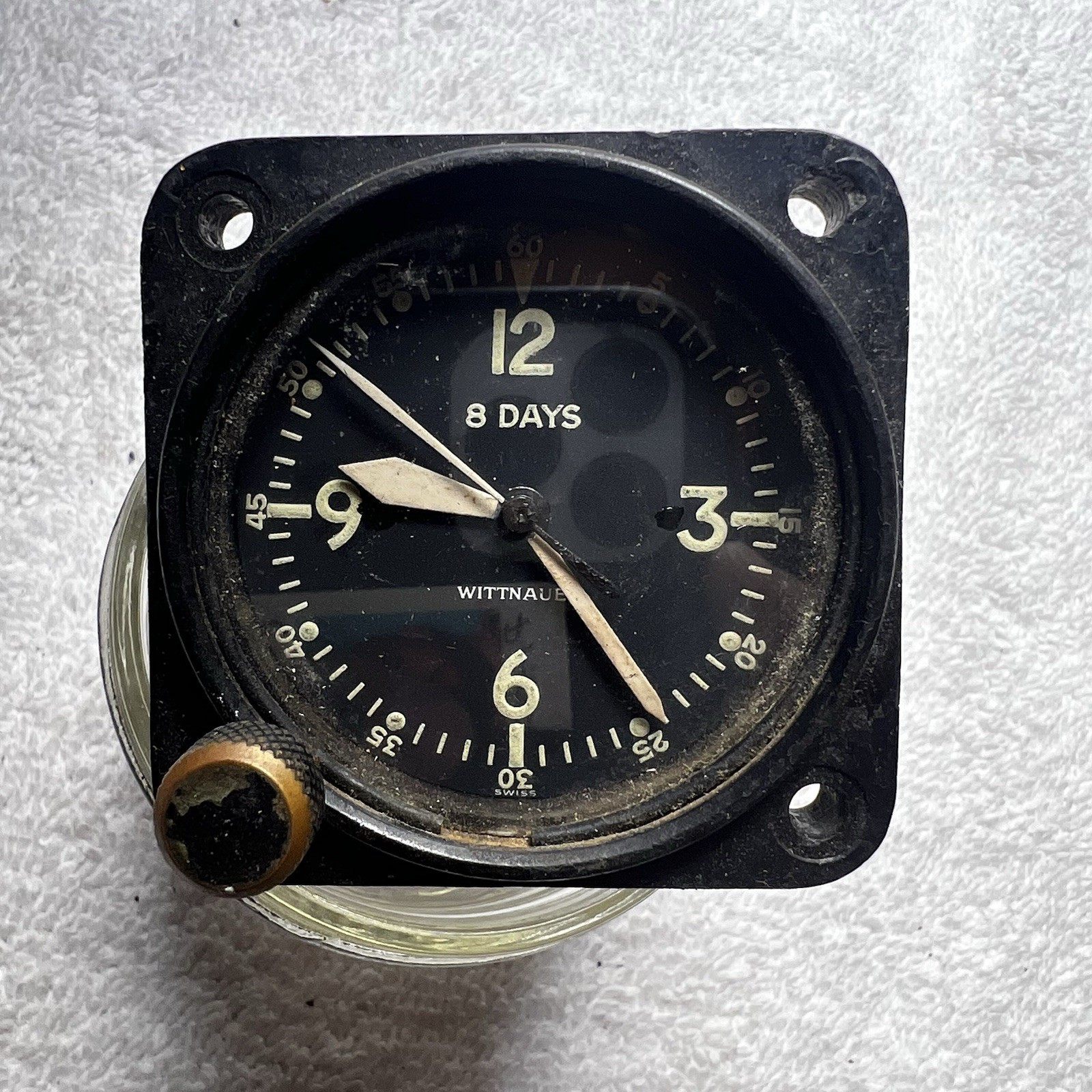 Vintage WWII Longines-Wittnauer US Navy Aircraft 8 Day Clock Swiss