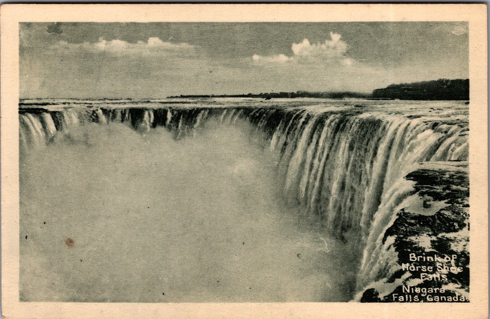 1920s Postcard Horseshoe Falls Niagara Falls Canada Photogelatine Engraving