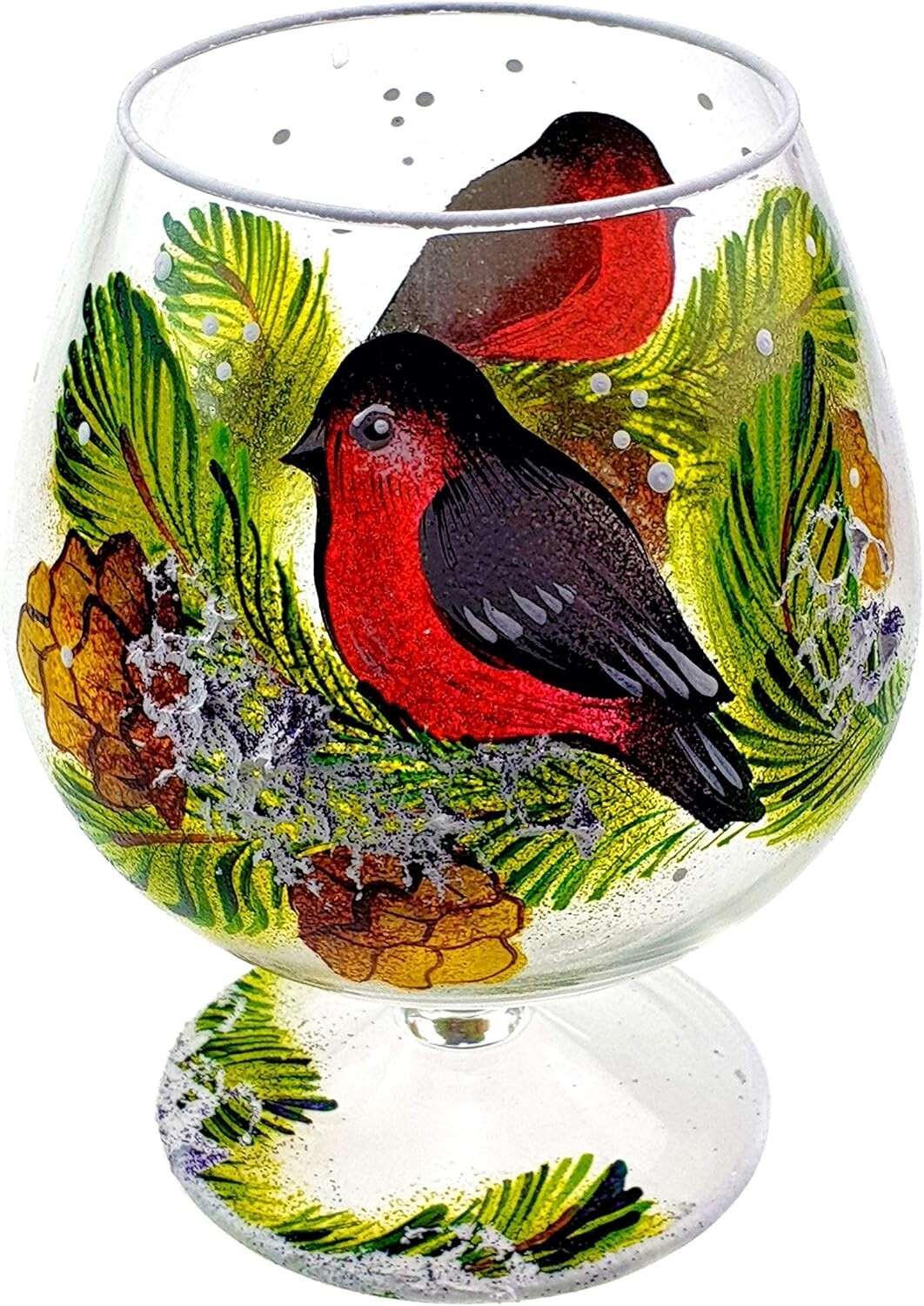 Victoria Bella 61 Oz Round Glass Decorative Vase, Winter Collection