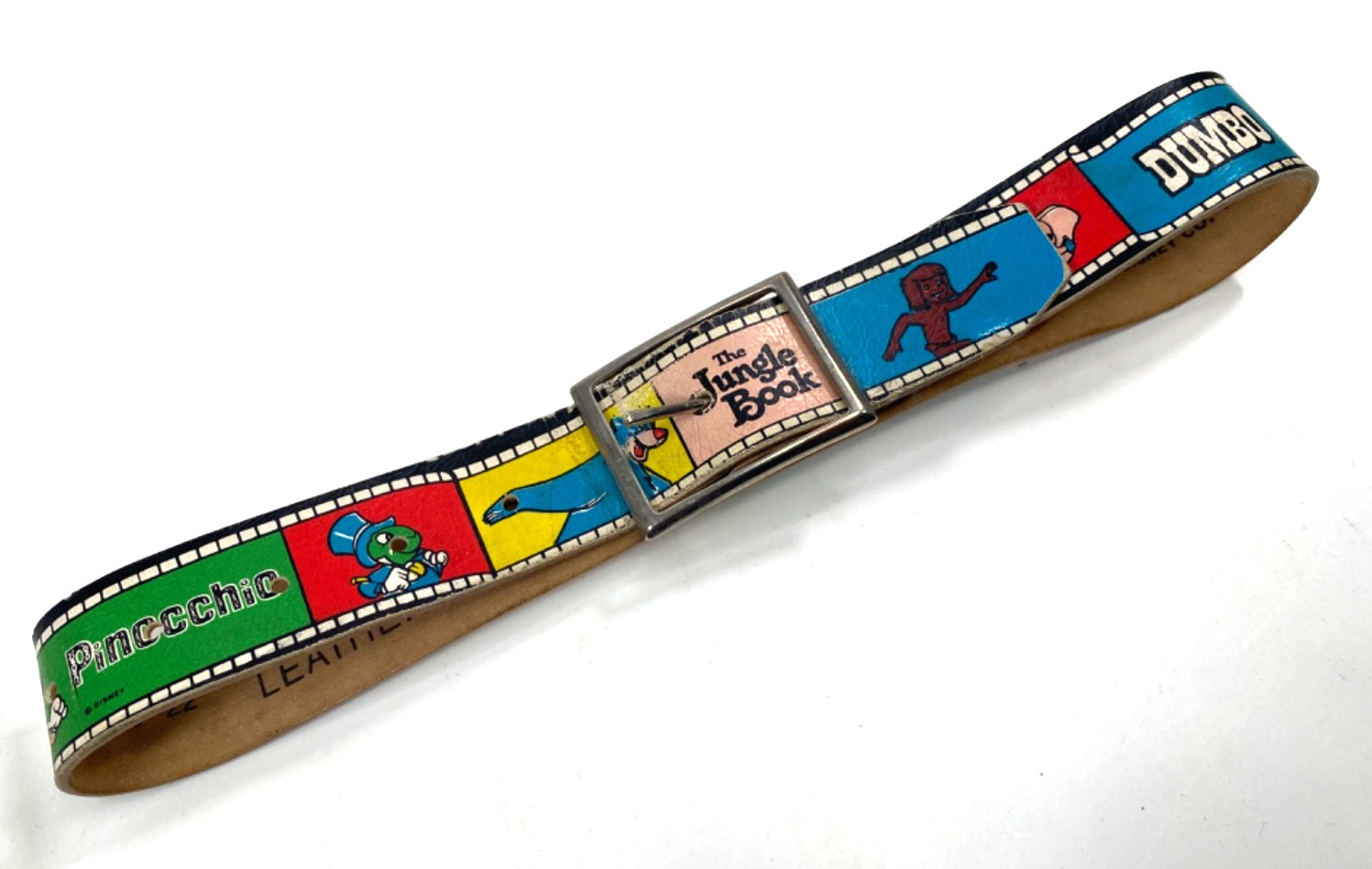 1988 THE WALT DISNEY CO vintage genuine leather belt LEE BYRON CORP Disney Films